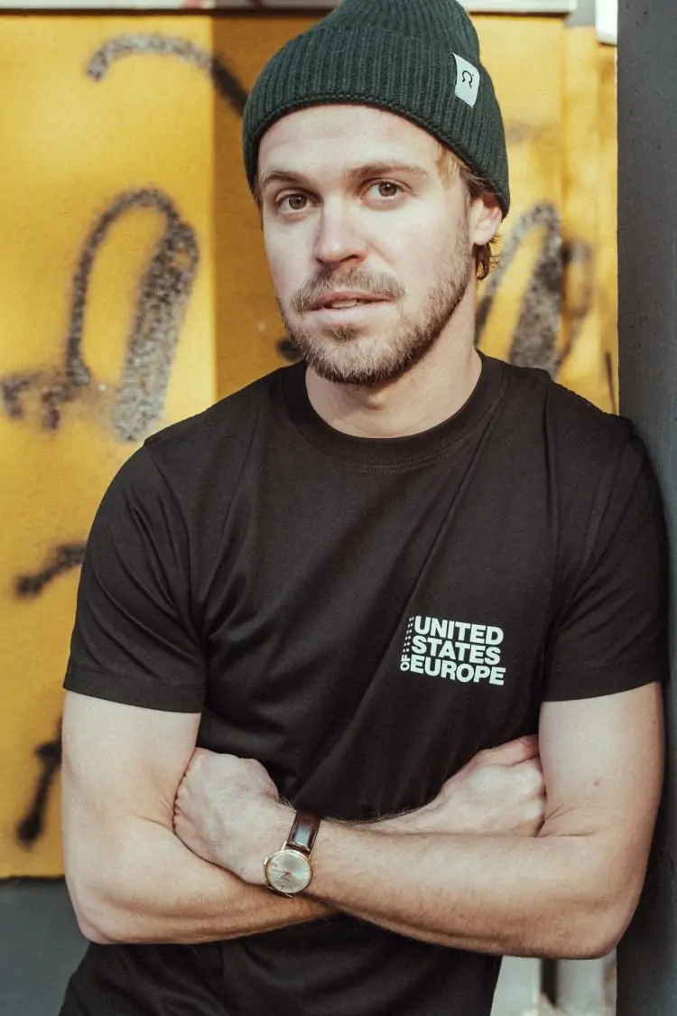 T-Shirt bold united states of europe schwarz/weiß detail