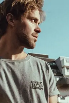 T-Shirt bold united states of europe grau/schwarz detail