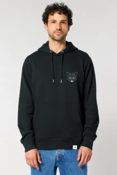 aesthetika Hoodie - TINY FOX schwarz Vorderseite