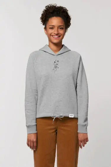 AESTHETIKA HOODIE CROPPED TWINKLE grey black front women