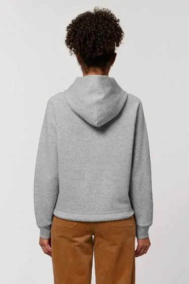 AESTHETIKA HOODIE CROPPED grey back women