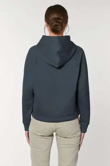 AESTHETIKA HOODIE CROPPED ink-grey back_women