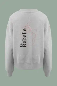 AESTHETIKA Sweatshirt oversized LA REBELLE white red black back women