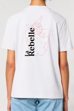 ästhetika T-Shirt - LA REBELLE weiß/rot/schwarz Rückseite