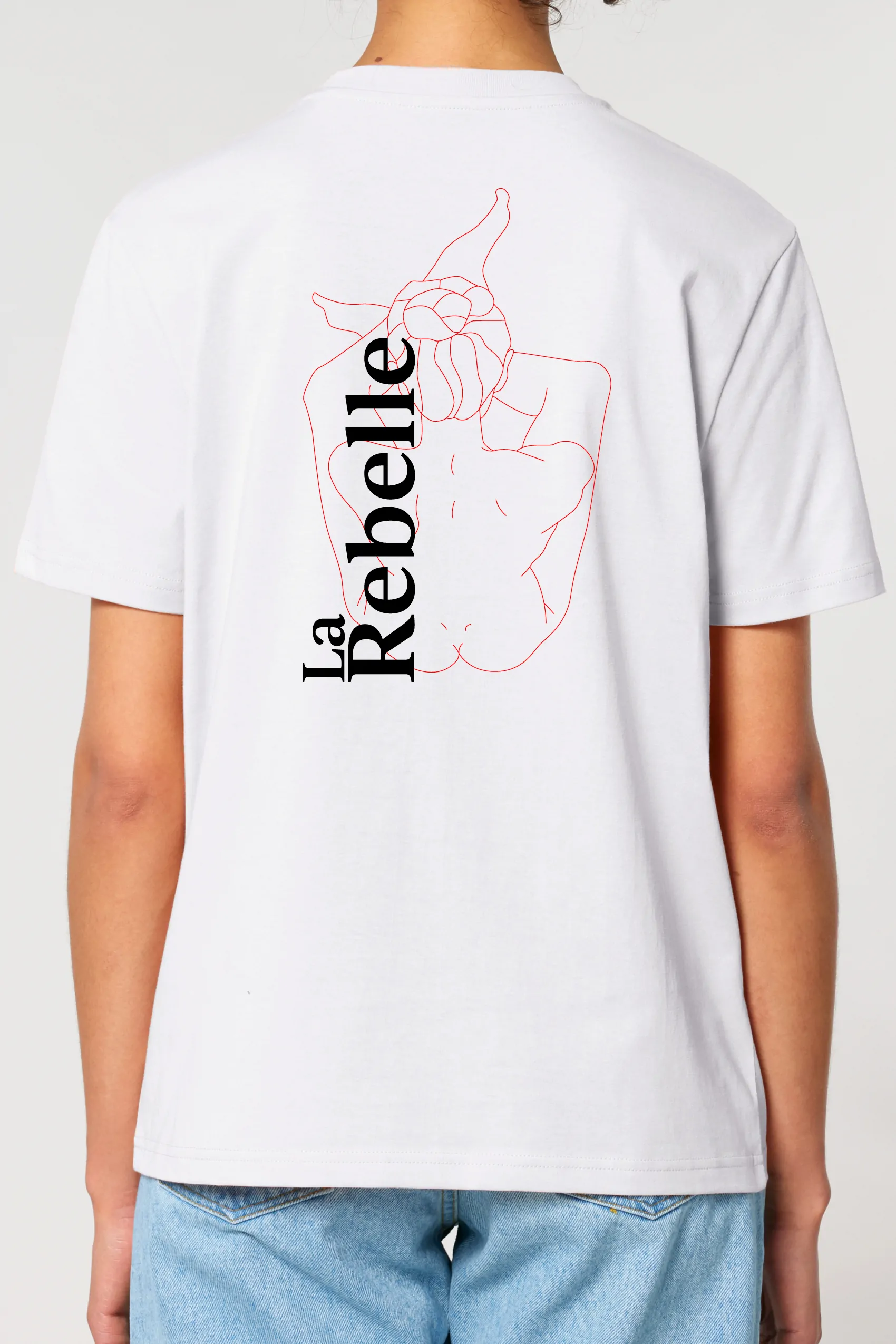 ästhetika T-Shirt - LA REBELLE weiß/rot/schwarz Rückseite