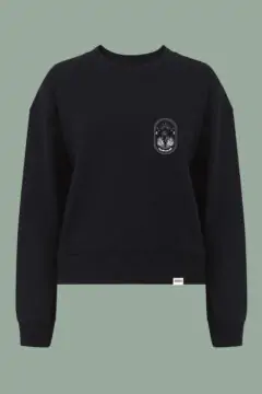 AESTHETIKA Sweatshirt oversized MOON CHILD black white front women