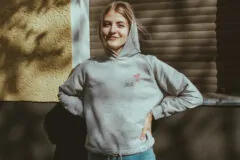 ästhetika Hoodie – DESTROY THE PATRIARCHY NOT THE PLANET grau/rot/schwarz