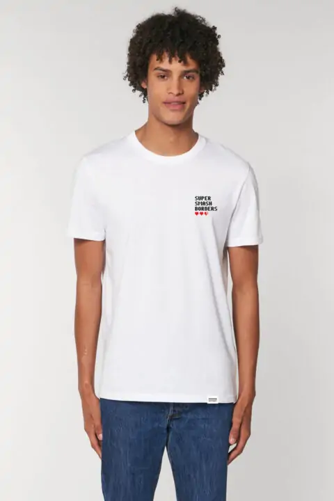AESTHETIKA T-SHIRT SUPER SMASH BORDERS white-black-red front men