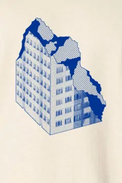 ästhetika T-Shirt - PLATTENBERG natur/blau Motiv