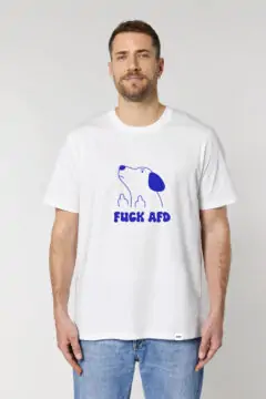 ästhetika T-Shirt - FUCK AFD white/blue Front