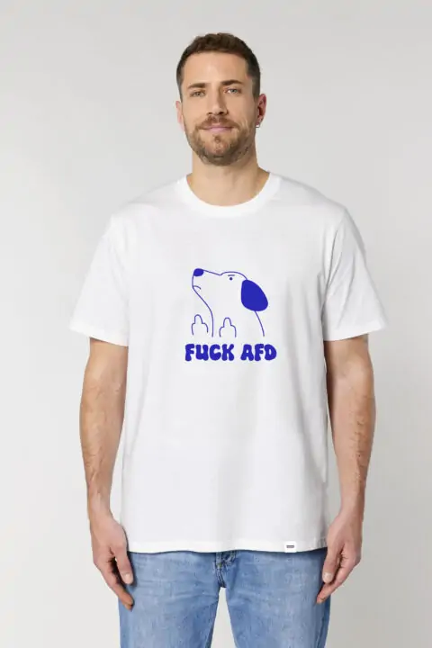 ästhetika T-Shirt Bold – FUCK AFD weiß/blau