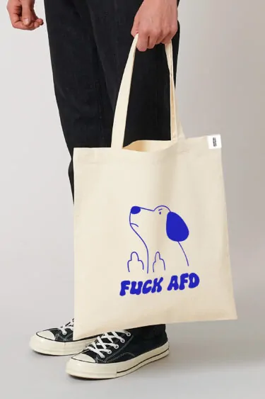 ästhetika Gym Bag - FUCK AFD natur/blau