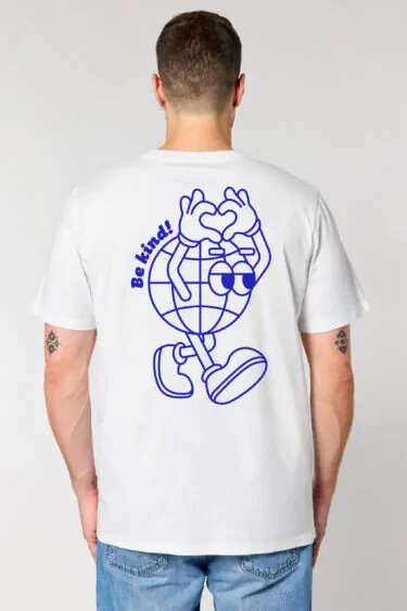 ästhetika T-Shirt BE KIND! white/blue back
