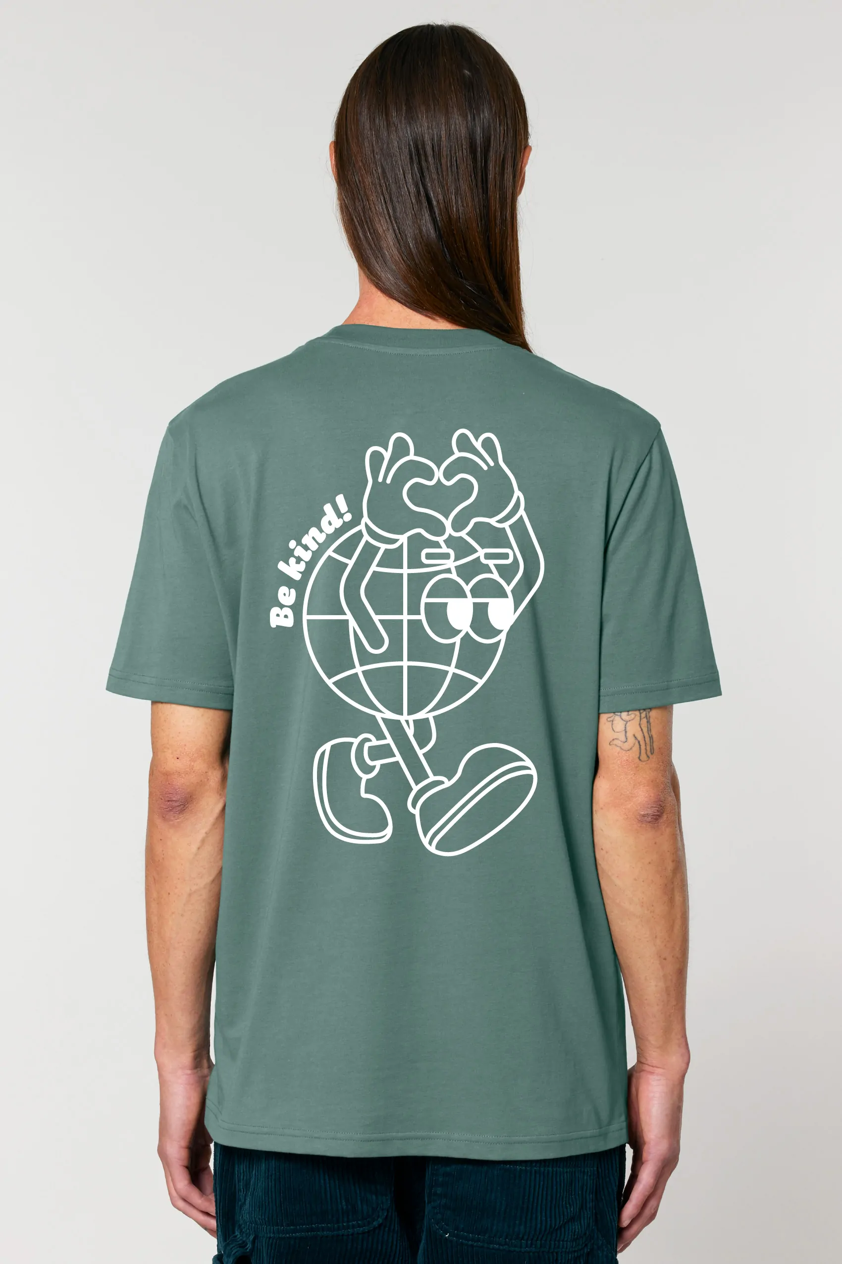 ästhetika T-Shirt – BE KIND! green bay/white back