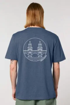 ästhetika T-Shirt – OBERBAUM dunkelblau meliert/weiß