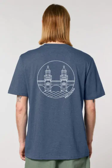 ästhetika T-Shirt – OBERBAUM dark heather blue back