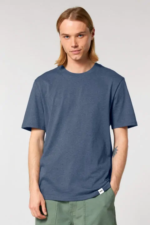 ästhetika T-Shirt – BASIC dunkelblau meliert Vorderseite