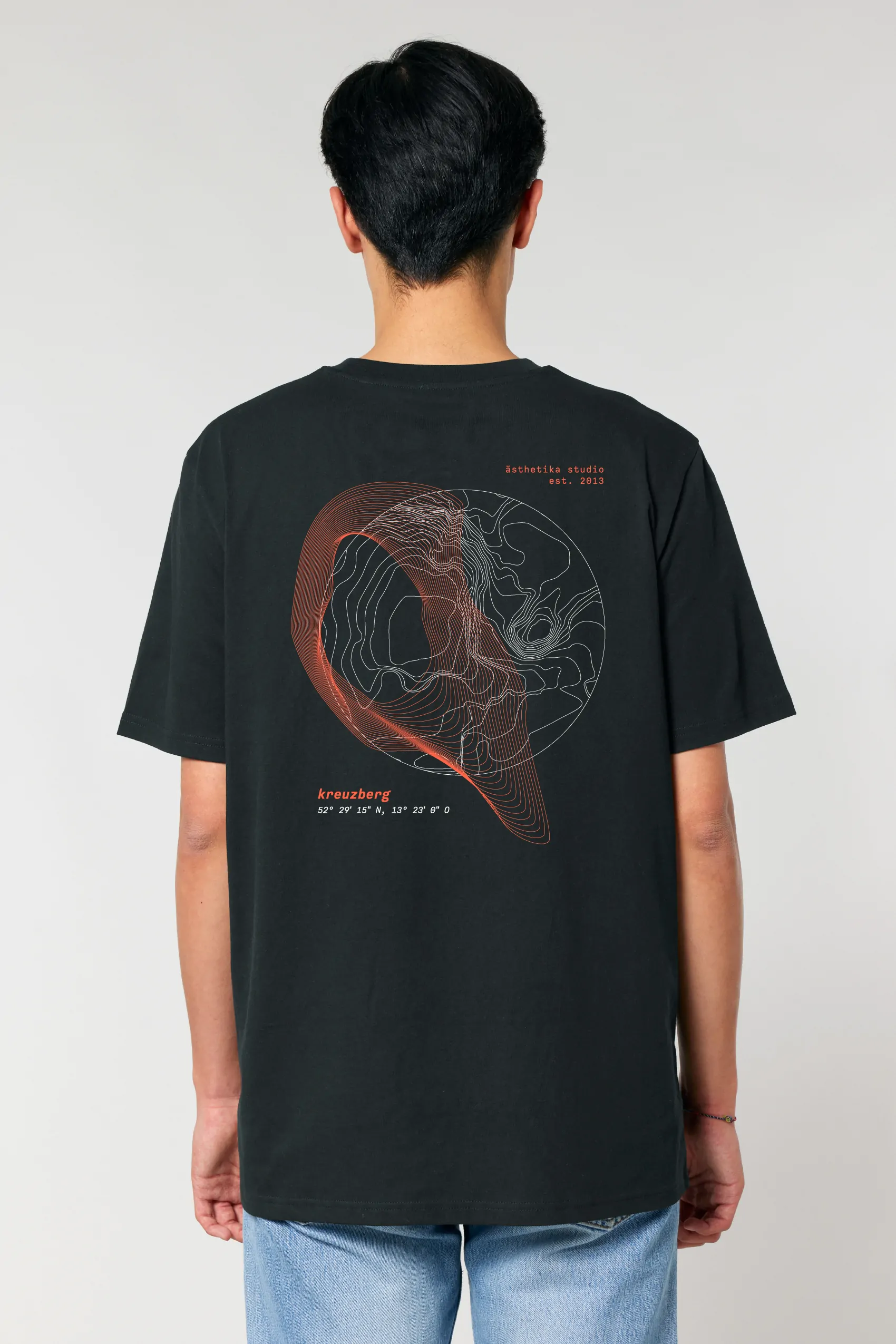 T-Shirt – KREUZBERG 61 black/orange/white back