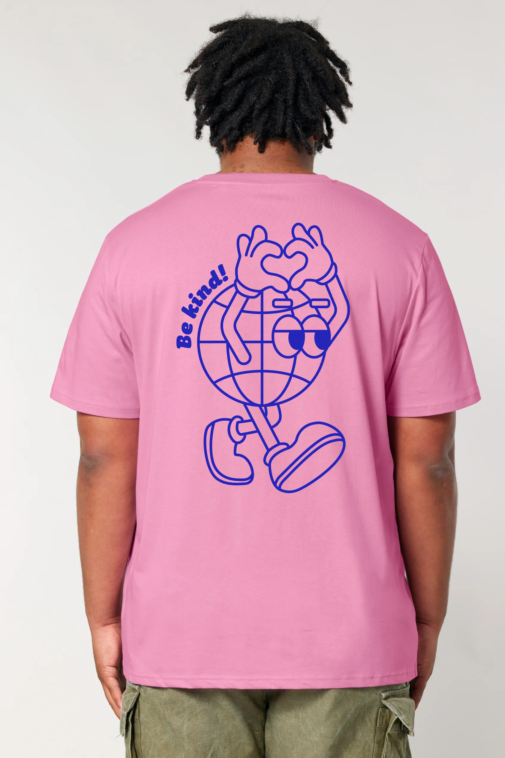 ästhetika T-Shirt - BE KIND! bubble pink/blau back