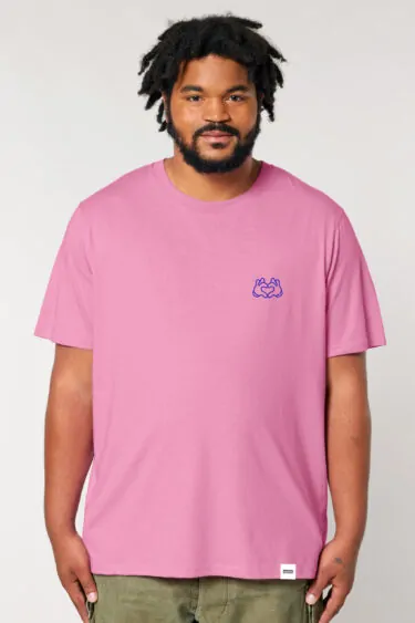 ästhetika T-Shirt - BE KIND! bubble pink/blau front