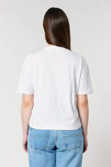 ästhetika T-Shirt Cropped - DESTROY THE PATRIARCH NOT THE PLANET white/balck/red back