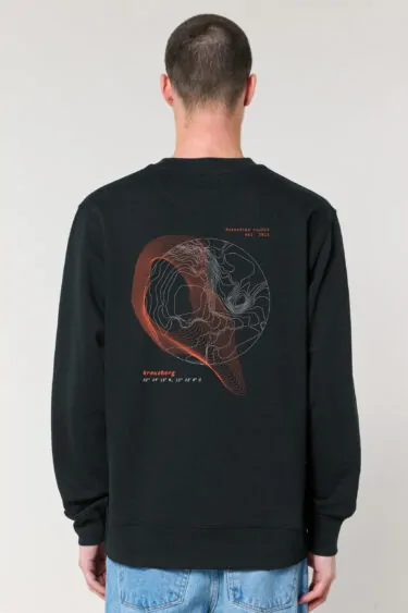 aesthetika Sweatshirt - KREUZBEGR61 schwarz/weiß/orange Rückseite