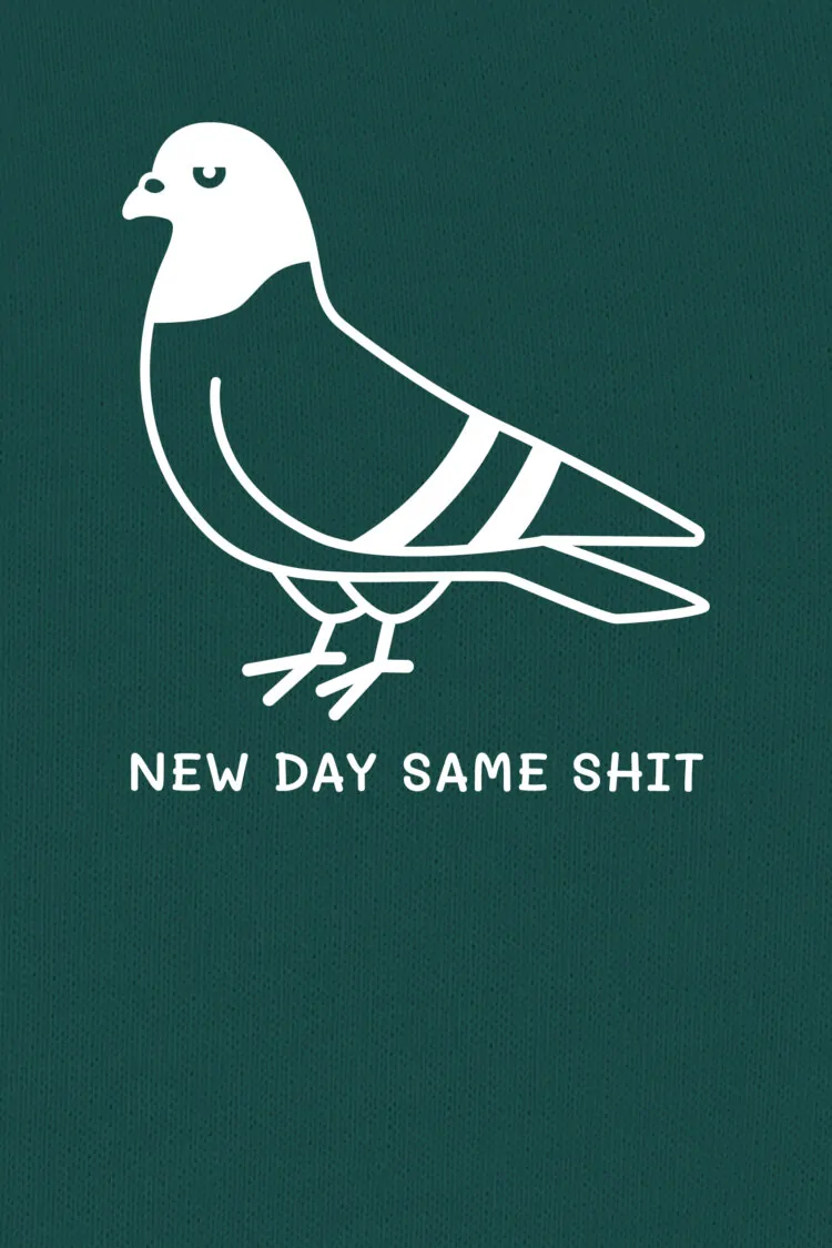 ästhetika Kids Sweatshirt - NEW DAY SAME SHIT glasiertes grün/weiß Motiv