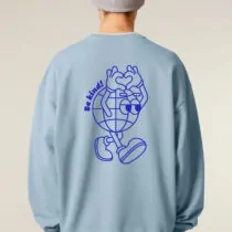 aesthetika Sweatshirt Oversize - BE KIND! vintage ice blue/blue back