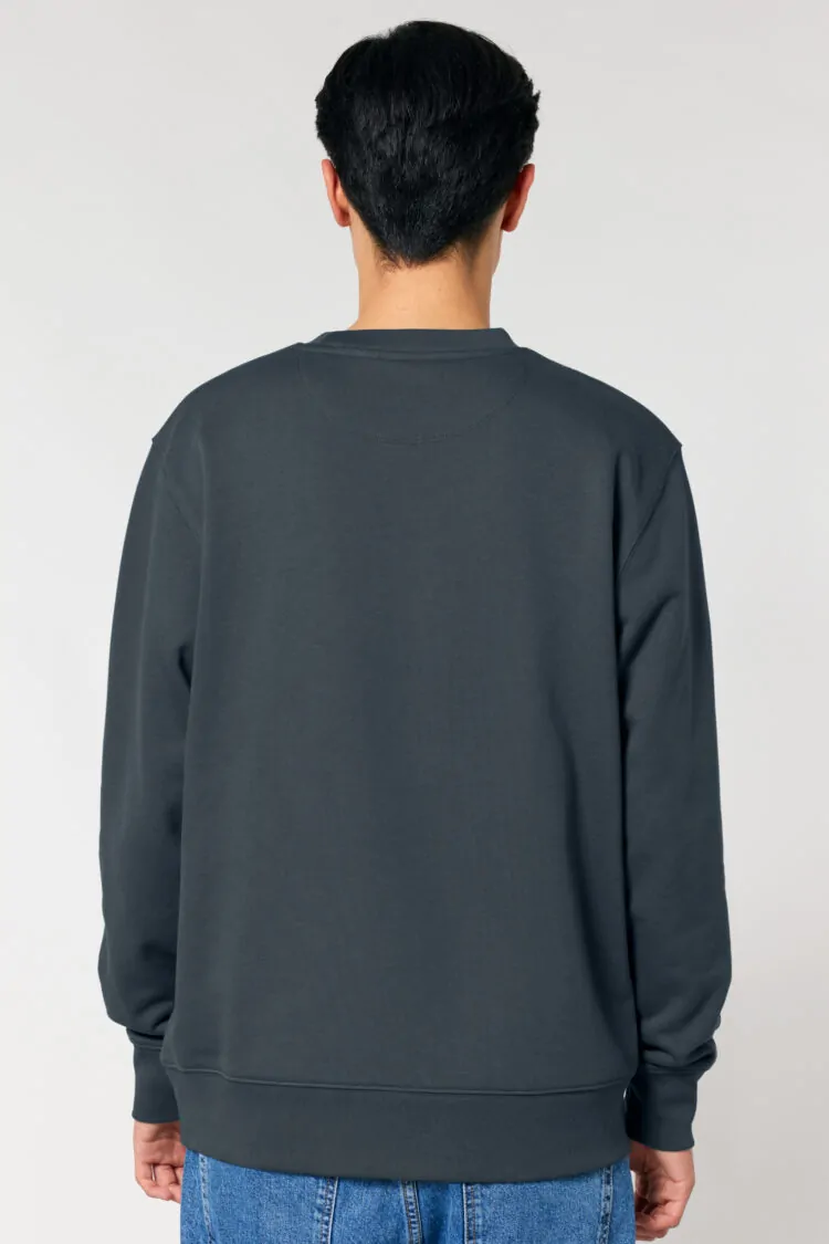 ästhetika Sweatshirt – NEW DAY SAME SHIT ink grey/white back