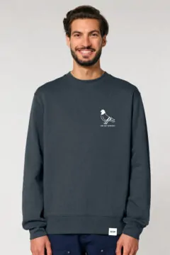 ästhetika Sweatshirt - NEW DAY SAME SHIT taubenblau/weiß Vorderseite
