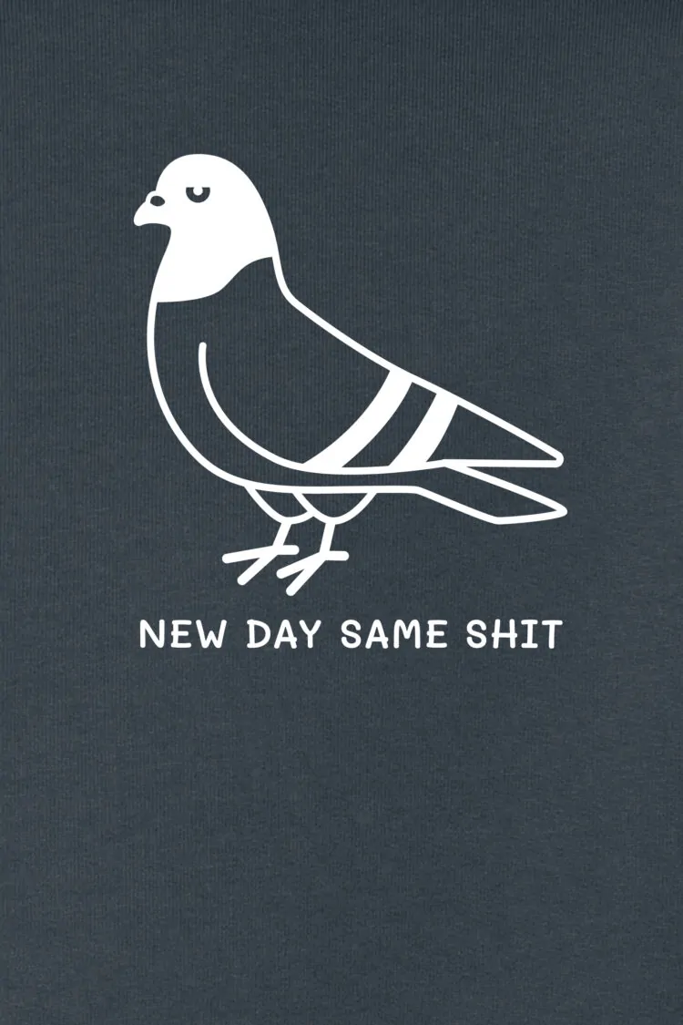 ästhetika Sweatshirt – NEW DAY SAME SHIT ink grey/white motif