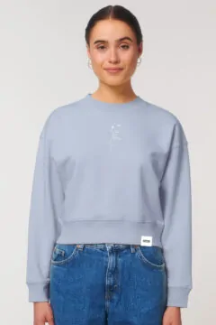 aesthetika Sweatshirt Cropped -TWINKLE hellblau/weiß Vorderseite