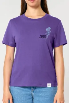 ästhetika T-Shirt W - DESTROY THE PATRIARCHY lila/frisches grün/schwarz Vorderseite