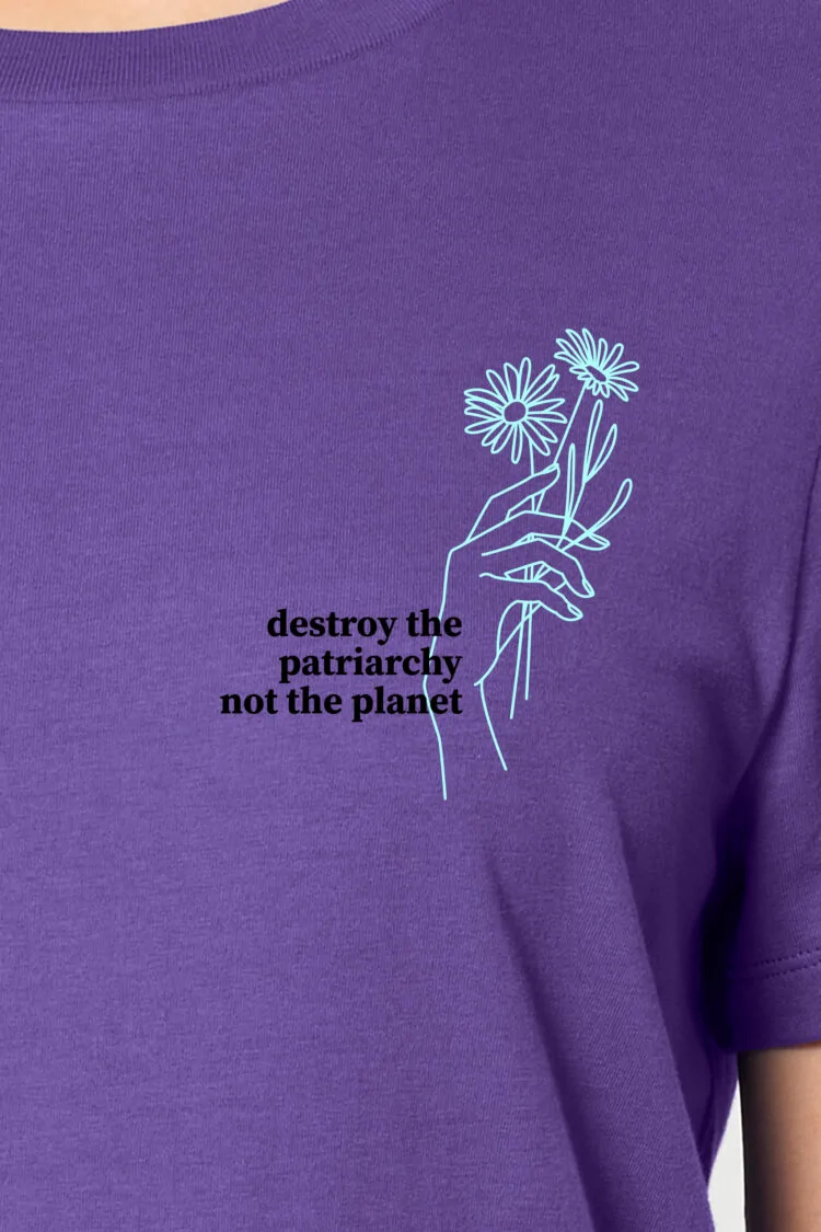 ästhetika T-Shirt W - DESTROY THE PATRIARCHY purple/fresh green/black Motif