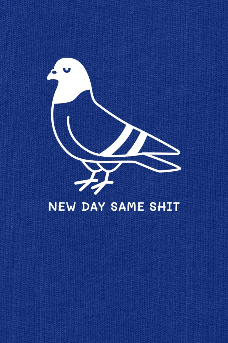 ästhetika Hoodie - NEW DAY SAME SHIT marine blau/weiß Motiv