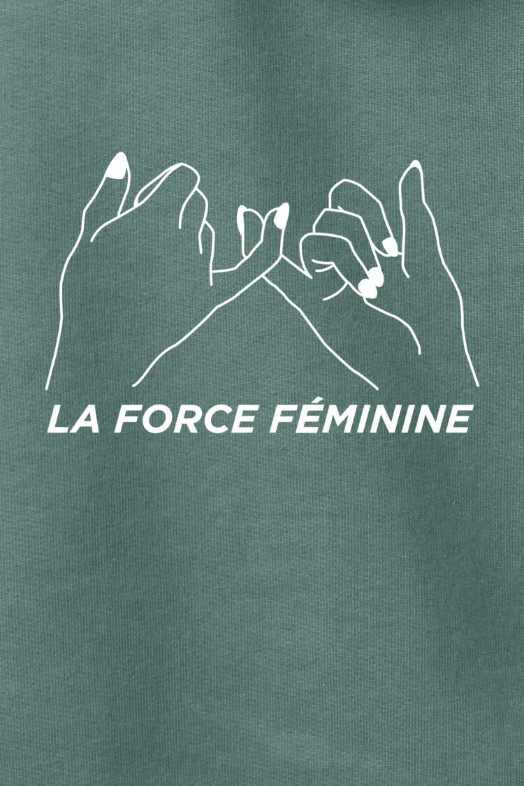 aesthetika Hoodie W - LA FORCE FÉMININE buchtgrün/weiß Motiv