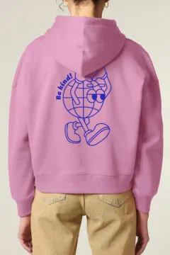 ästhetika Hoodie W - BE KIND pink/blau Rückseite