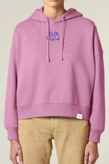 ästhetika Hoodie W - BE KIND pink/blau Vorderseite
