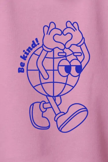 ästhetika Hoodie W - BE KIND pink/blau Motiv