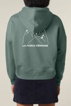 aesthetika Hoodie W - LA FORCE FÉMININE buchtgrün/weiß Rückseite