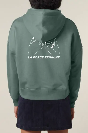 aesthetika Hoodie W - LA FORCE FÉMININE buchtgrün/weiß Rückseite