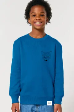 ästhetika Kinder Sweatshirt - TINY FOX königsblau/schwarz Vorderseite