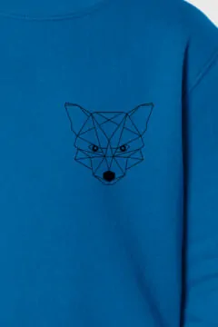 ästhetika Kinder Sweatshirt - TINY FOX königsblau/schwarz Motiv