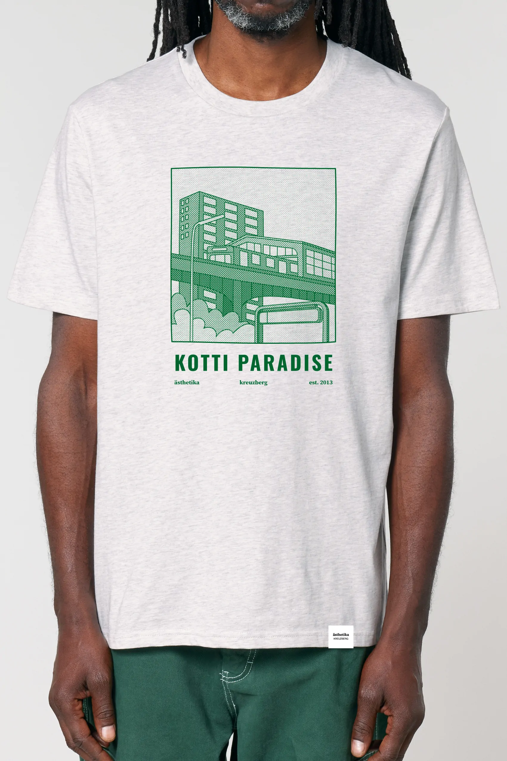 T-Shirt - KOTTI PARADISE cool grey/green Front