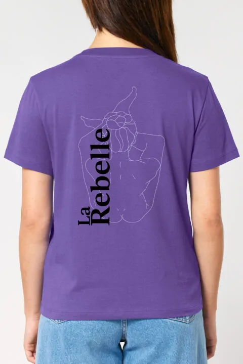 T-Shirt W - LA REBELLE purple/white/black Back