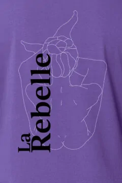 ästhetika T-Shirt W - LA REBELLE lila/weiß/schwarz Motiv