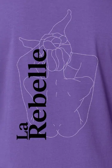 ästhetika T-Shirt W - LA REBELLE lila/weiß/schwarz Motiv