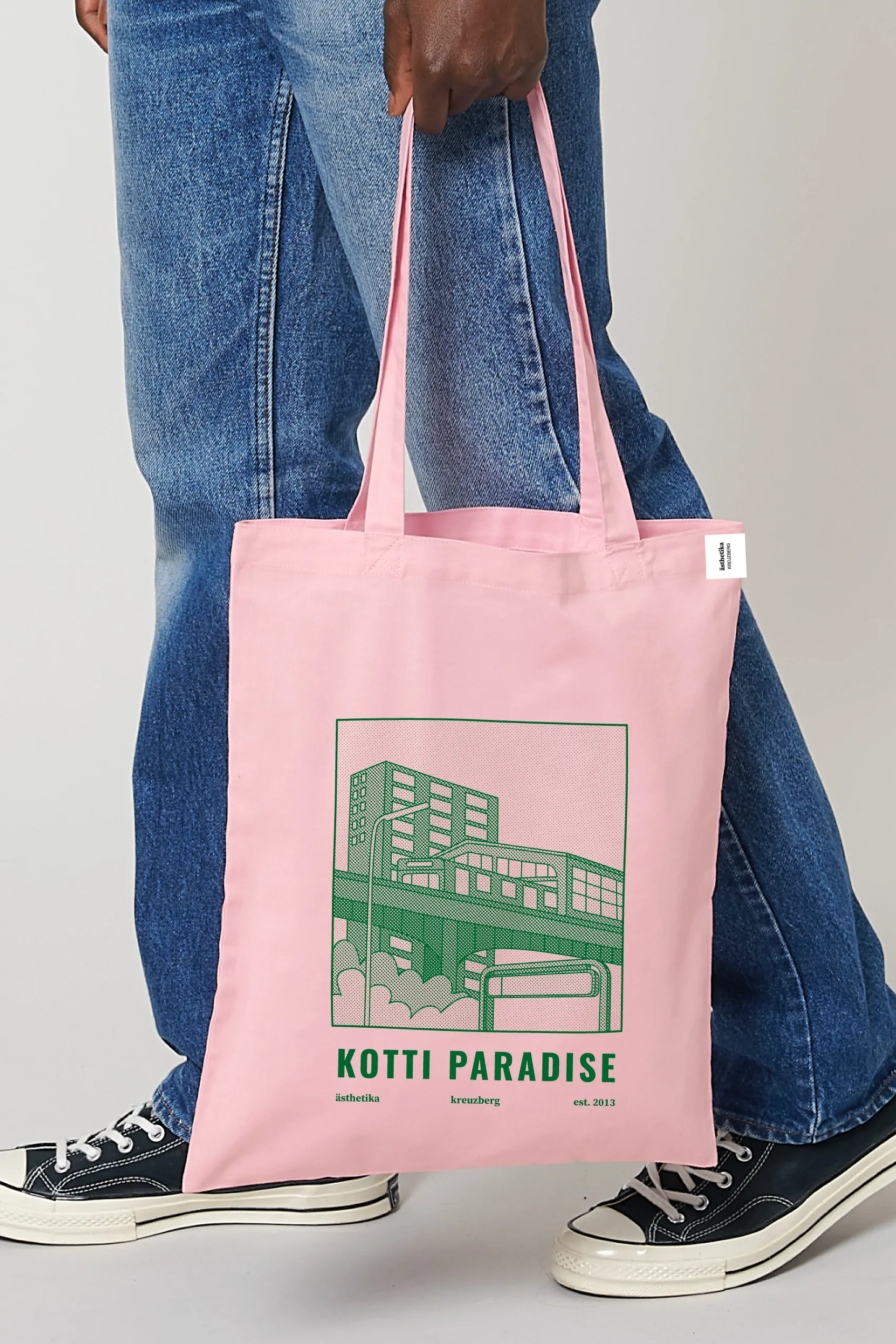 ästhetika Jutebeutel - KOTTI PARADISE rosa/green