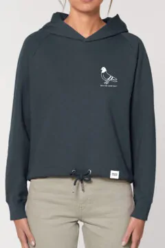 ästhetika Hoodie W - NEW DAY SAME SHIT taubenblau/weiß Vorderseite