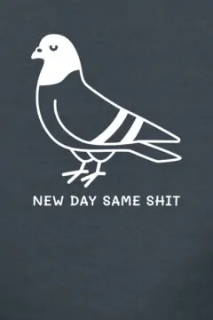 ästhetika Hoodie W - NEW DAY SAME SHIT taubenblau/weiß Motiv